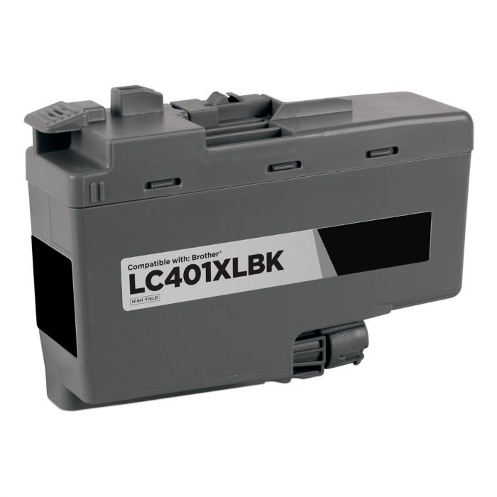 .Brother (LC-401XLBK) Black, High Yield, Compatible Ink Cartridges (500 Page Yield)