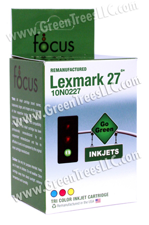 Lexmark 10N0227 (#27) Tri-Color Remanufactured Inkjet Cartridge (140 page yield)
