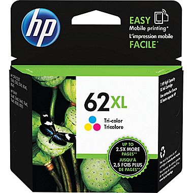 ..OEM HP C2P07AN (HP 62XL) Tri-Color, Hi-Yield, Inkjet Cartridge (415 page yield)