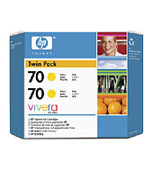 ..OEM HP CB345A (HP 70) Yellow, Twin Pack, Ink Cartridges