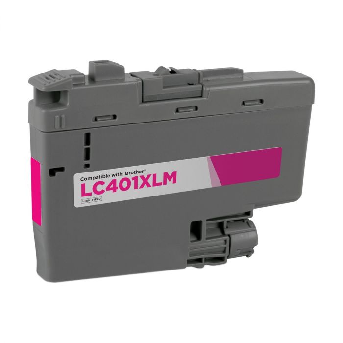 .Brother (LC-401XLM) Magenta, High Yield, Compatible Ink Cartridges (500 Page Yield)