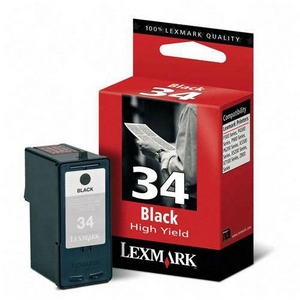 ..OEM Lexmark 18C0034 (#34) Black, Hi-Yield, Waterproof, Inkjet Cartridge (550 page yield)