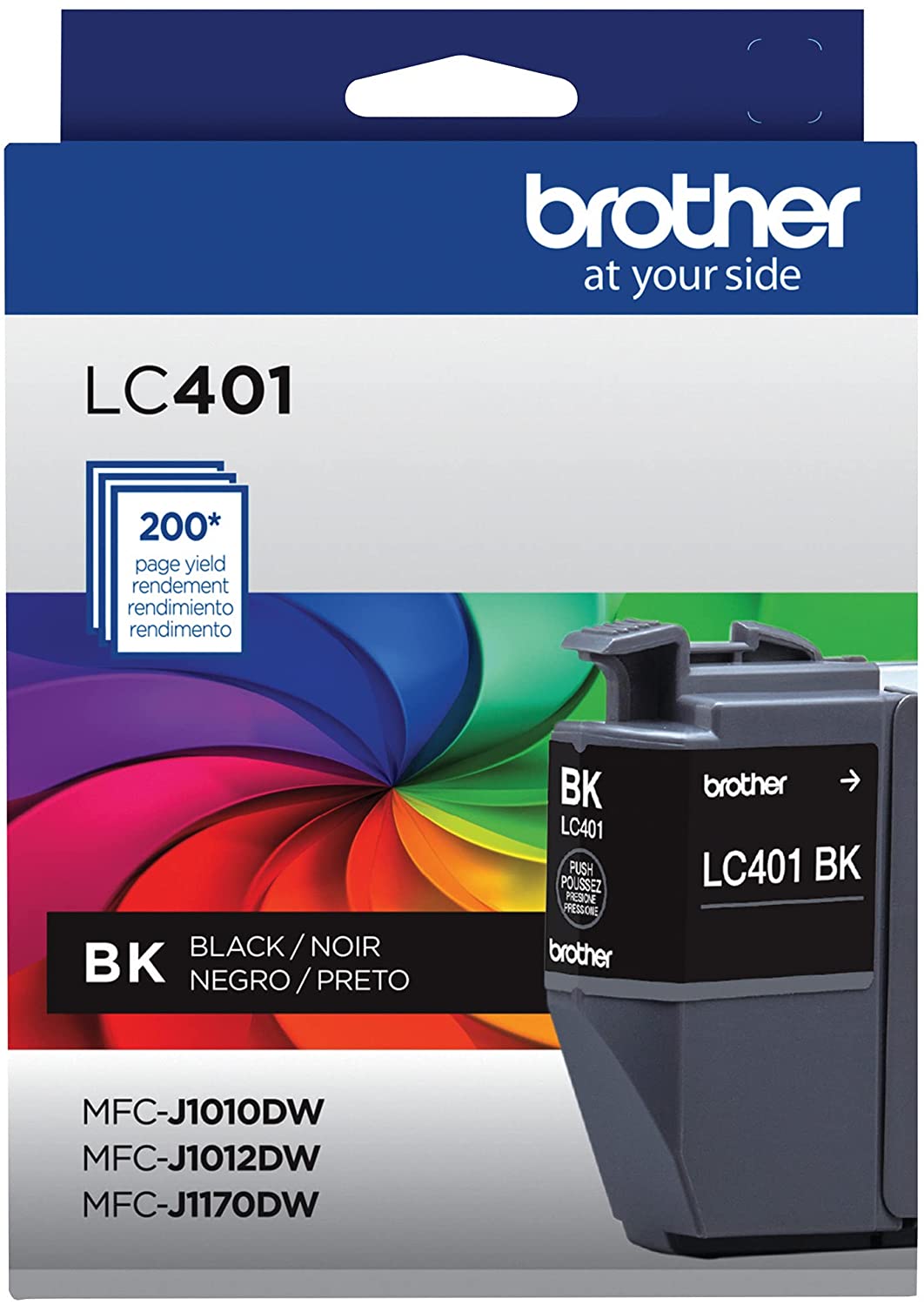OEM Brother LC-401BK Black Ink Cartridges (200 page yeild)