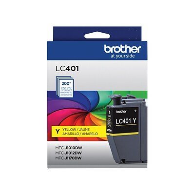 OEM Brother LC-401Y Yellow Ink Cartridges (200 page yeild)