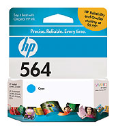 ..OEM HP CB318WN (HP 564) Cyan Inkjet Printer Cartridge (300 page yield)