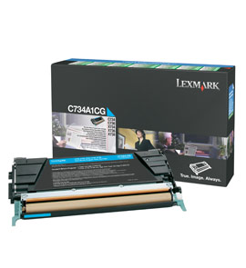 ..OEM Lexmark C734A1CG Cyan, Return Program, Toner Cartridge (6,000 page yield)
