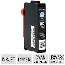 .Lexmark 14N1615 (150XL) Cyan, Hi-Yield, Compatible Ink Cartridges (700 page yield)