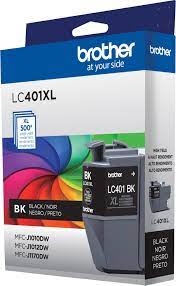 OEM Brother LC-401XBKL Black, High Yield, Ink Cartridges (500 page yeild)