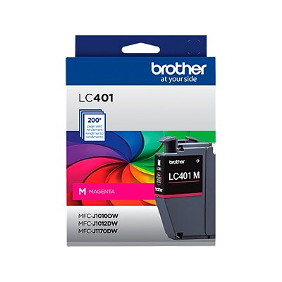 OEM Brother LC-401M Magenta Ink Cartridges (200 page yeild)
