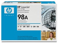 ..OEM HP 92298A (HP 98A) Black Laser Toner Cartridge (6,800 page yield)