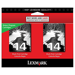 ..OEM Lexmark 18C2228 (#14) Black, 2-Pack, Return Program, Printer Inkjet Cartridges