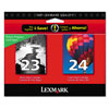 ..OEM Lexmark 18C1571 (#24/23) Black / Tri-Color, Combo Pack, Printer Inkjet Cartridges